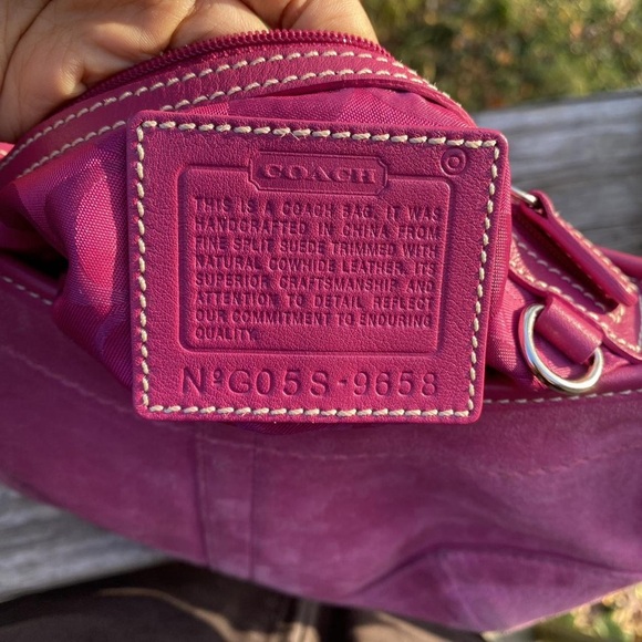 Coach Magenta Suede Shoulder Bag - Picture 3 of 4